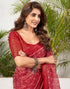 Vasthrlay Womens Printed Unstitched Green Saree