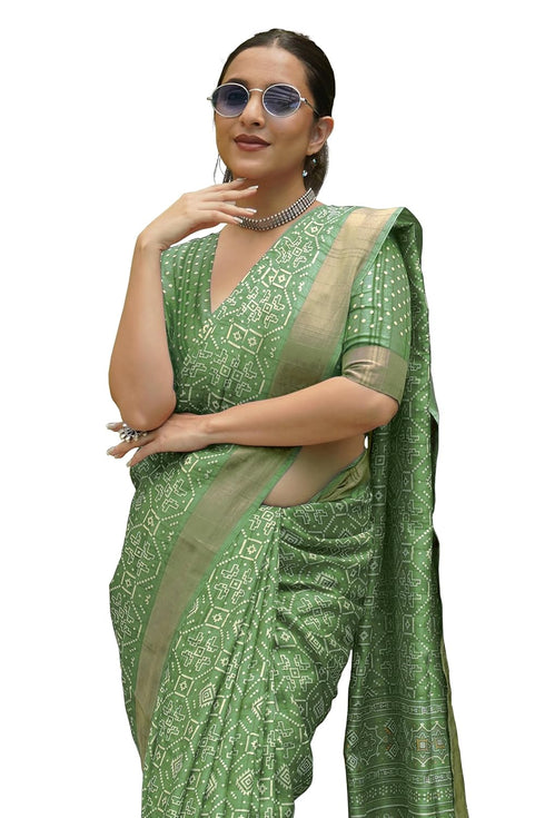 Vasthrlay Fashion Handloom Printed Dusty Ethnic Wear