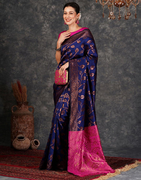 Vasthrlay Banarasi Kanjeevaram Unstitched Beige Saree