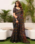 Vasthrlay Womens Printed Unstitched Green Saree