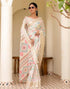 Vasthrlay Womens Printed Unstitched Beige Saree