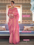 Vasthrlay Jaquard Traditional Unstitch Pink Ethnic Wear