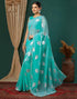 Vasthrlay Georgette Printed Unstitched Orange Saree