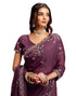 Vasthrlay Georgette Embroidery Unstitched Maroon Saree