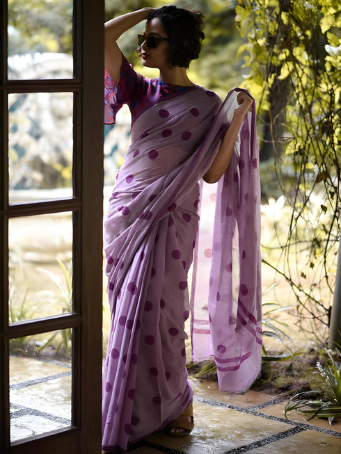 Vasthrlay Printed Unstitched Saree