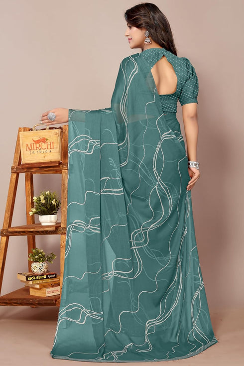 Vasthrlay Fashion Georgette Geometric Dusty Ethnic Wear