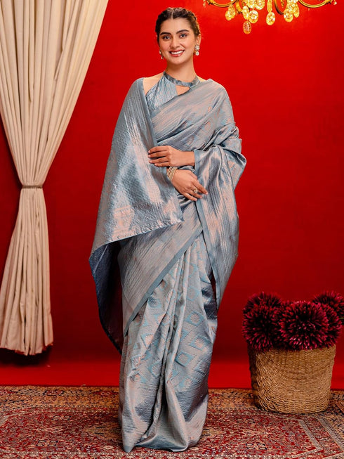 Vasthrlay Weaving Banarasi Mauve Saree