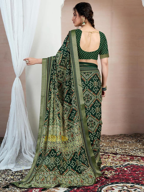 Vasthrlay Chiffon Bandhani Unstitched 4159s2944n Yellow