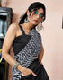 Vasthrlay Printed Chanderi Unstitched Teal Saree
