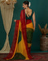 Vasthrlay Georgette Bandhani Unstitched Red Saree