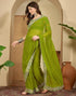 Vasthrlay Printed Georgette Unstitched Green Saree