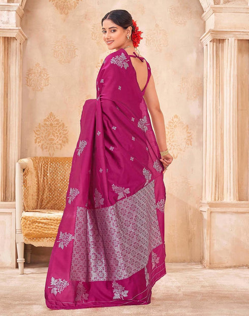 Vasthrlay Kanjivaram Jacquard Unstitched Mustard Saree