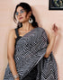 Vasthrlay Printed Chanderi Unstitched Teal Saree