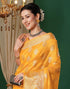 Vasthrlay Banarasi Kanjivaram Unstitched Orange Saree