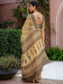 Vasthrlay Womens Printed Light Yellow Saree With Unstitched Blouse Piece
