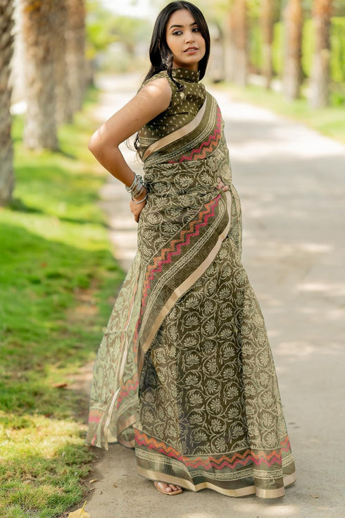 Vasthrlay Fashion Polyester Printed Dusty Ethnic Wear