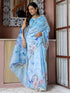 Vasthrlay Womens Printed Unstitched Multicolor Saree