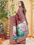 Vasthrlay Banarasi Weaving Maroon Saree