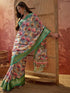 Vasthrlay Printed Jacquard Unstitched Dusty Pink Saree