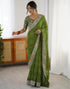 Vasthrlay Georgette Bandhani Unstitched Purple Saree