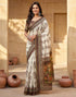 Vasthrlay Chanderi Printed Unstitched Beige Saree