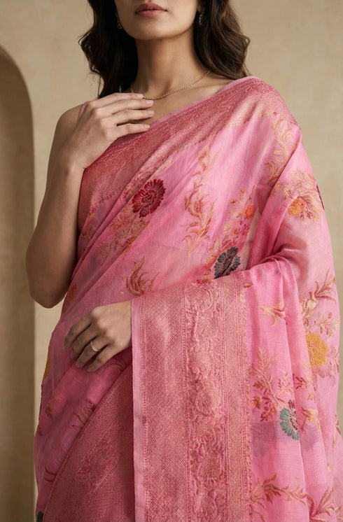 Vasthrlay Jacquard Floral Saree