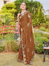 Vasthrlay Georgette Embroidery Dark Saree