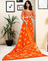 Vasthrlay Womens Printed Unstitched Dark Green Saree