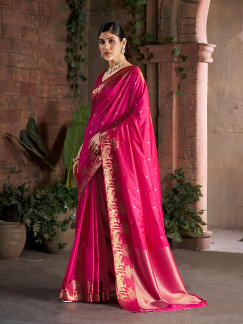 Vasthrlay Women's Kanjivaram Silk Unstitched Saree