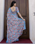 Vasthrlay Womens Cotton Unstitched Teal Saree