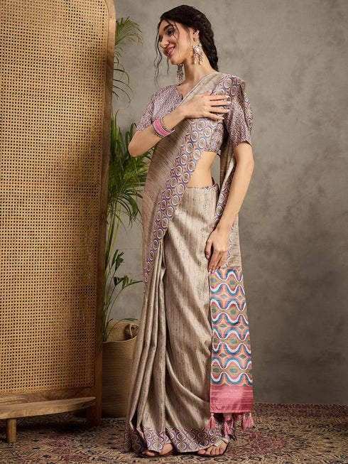 Vasthrlay Georgette Madhubani Unstitched Su Ethnic Wear