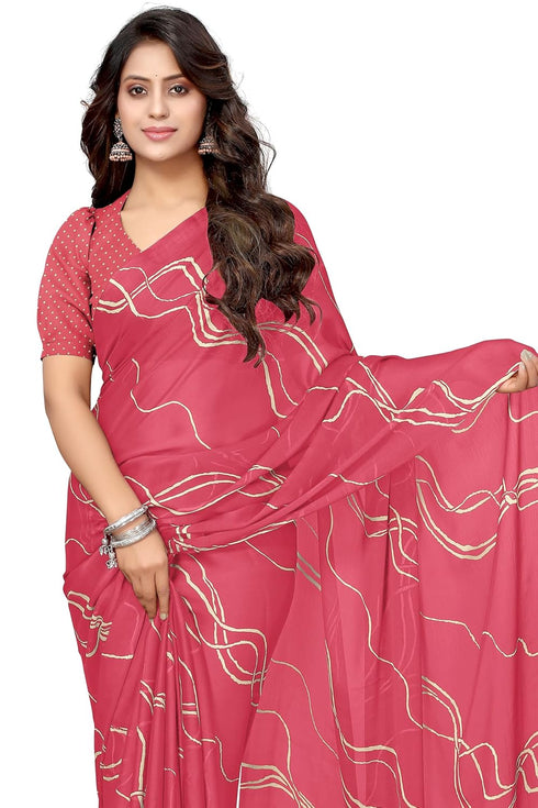 Vasthrlay Fashion Georgette Geometric Dusty Ethnic Wear