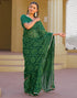 Vasthrlay Georgette Bandhani Unstitched Maroon Saree