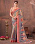 Vasthrlay Special Printed Unstitched Beige Saree