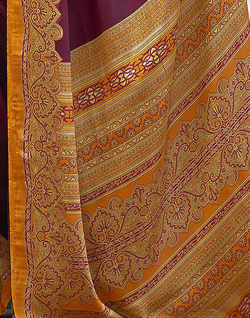 Vasthrlay Abstract Printed Unstitched Multicolor Saree