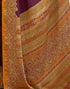 Vasthrlay Abstract Printed Purple And Mustard Saree With Unstitched Blouse Piece