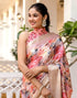 Vasthrlay Womens Printed Unstitched Beige Saree