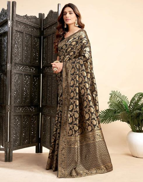 Vasthrlay Womens Jacquard Unstitched Wine Saree