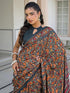 Vasthrlay Womens Printed Unstitched Dark Green Saree