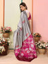 Vasthrlay Grey Kanjivaram Unstitched Saree