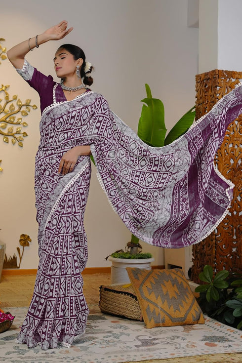 Vasthrlay Fashion Chevron Printed Ethnic Wear