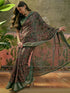 Vasthrlay Georgette Jacquard Unstitched Black Saree
