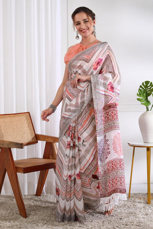 Vasthrlay Fashion Chevron Printed Ethnic Wear