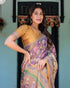 Vasthrlay Handloom Multicolour Pink Blue Saree