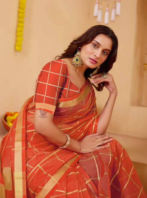 Vasthrlay Cotton Unstitched Saree