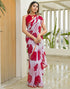 Vasthrlay Chiffon Blouse Maroon Saree