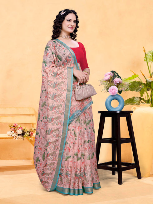 Vasthrlay Printed Unstitched Saree