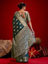 Vasthrlay Shimmer Embroidery Turquoise Saree