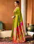 Vasthrlay Paithani Banarasi Unstitched Green Saree