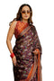 Vasthrlay Fashion Chiffon Printed Navy Ethnic Wear